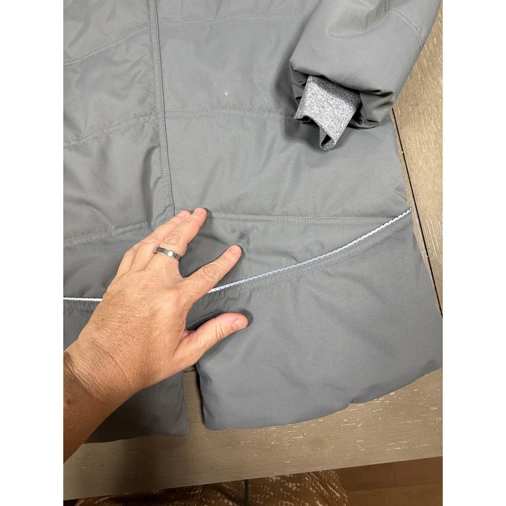 Ivivva Parka Kids Size 10 Gray Insulated Hooded Puffer Jacket